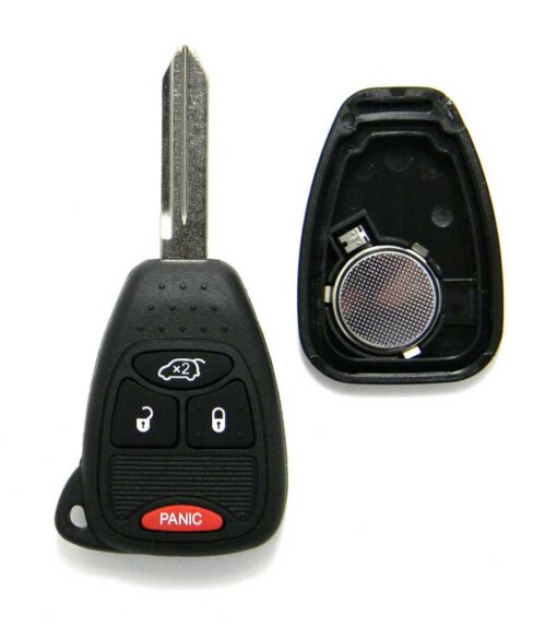 Replacement Case for Dodge 4-Button Remote Head Key Fob Rear Hatch (FCC: KOBDT04A)