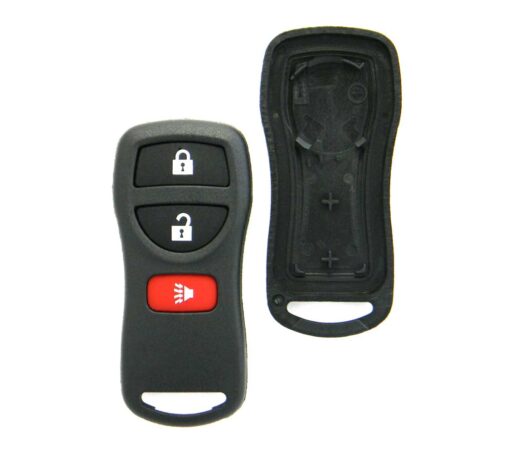 Replacement Case for Nissan Key Fob Remote (FCC: KBRASTU15, P/N: 28268-ZB700, 28268-7Z800)