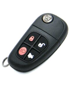 2002-2008 Jaguar X-Type 4-Button Flip Key Fob Remote (FCC: CWTWB1U24, NHVWB1U241, P/N: 1X43-15K601)