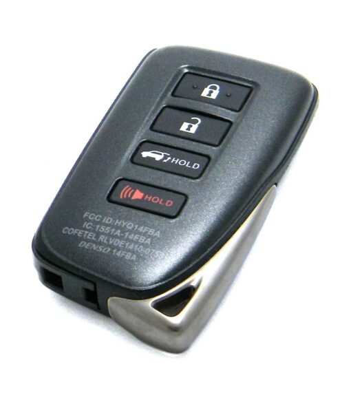 2015-2020 Lexus NX300h Hybrid 4-Button Smart Key Fob Remote (FCC: HYQ14FBA, P/N: 89904-78470, Board: 281451-2110)