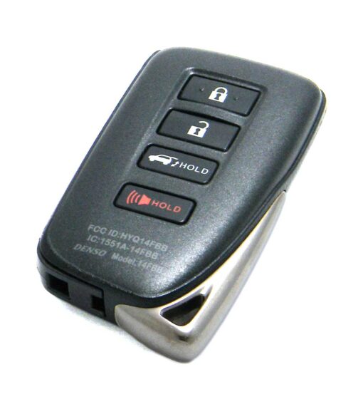 2016-2020 Lexus RX350 4-Button Smart Key Fob Remote (FCC: HYQ14FBB, P/N: 89904-0E160, 89904-0E170, Board: 231451-0010)