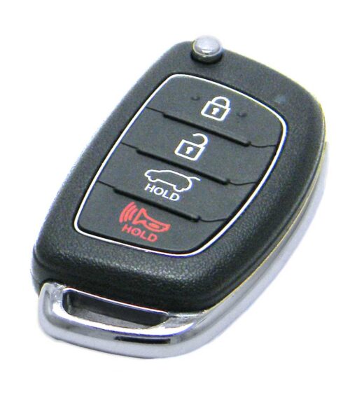2013-2016 Hyundai Santa Fe 4-Button Flip Key Fob Remote (FCC: TQ8-RKE-3F04, P/N: 95430-4Z100, 95430-4Z001, 95430-4Z101, TRANS ASSY DM-315-GE)