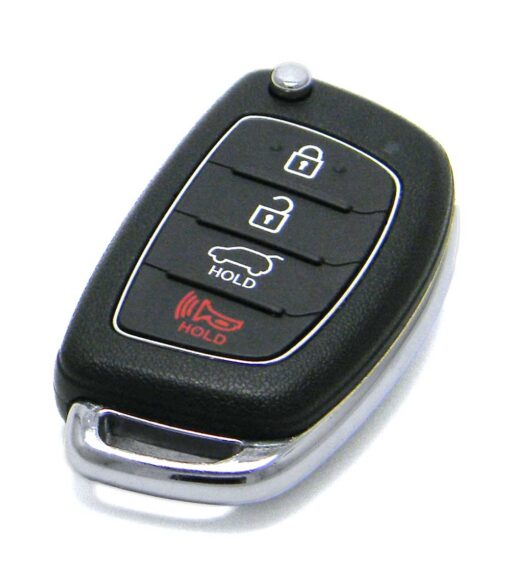 2013-2016 Hyundai Santa Fe 4-Button Flip Key Fob Remote (FCC: TQ8-RKE-3F04, P/N: 95430-4Z100, 95430-4Z001, 95430-4Z101, TRANS ASSY DM-315-GE)