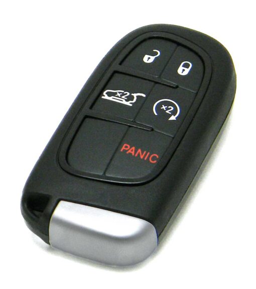 2014-2021 Jeep Cherokee 5-Button Smart Key Fob Remote Start Rear Hatch (FCC: GQ4-54T, P/N: 68141580)