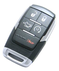 2019-2024 RAM 2500 3500 Limited Truck 5-Button Smart Key Fob Remote Start Tailgate Chrome (FCC: GQ4-76T, P/N: 68375457, 68575431, 68547365, 68538052, 68475388)
