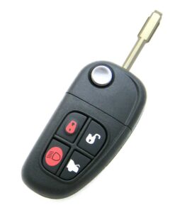 Alternative view of 2002-2008 Jaguar X-Type 4-Button Flip Key Fob Remote (FCC: CWTWB1U24, NHVWB1U241, P/N: 1X43-15K601)